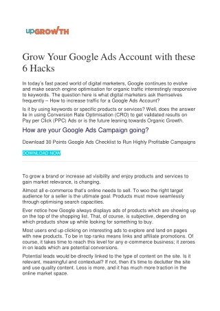 Grow Your Google Ads Account with these 6 Hacks