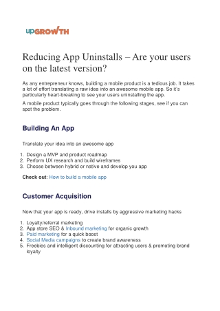 Reducing App Uninstalls – Are your users on the latest version?