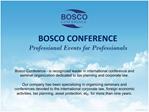 BOSCO CONFERENCE