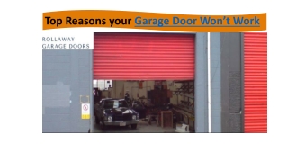 Reasons your Garage Door Won’t Work