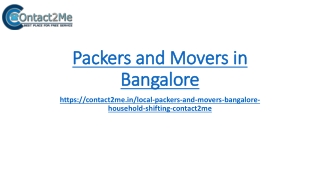 Packrers and Movers Bangalore - contact2me.in