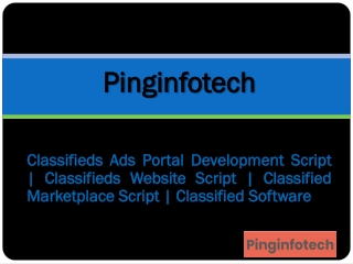 100% Classified Marketplace Script | Classified Software | Pinginfotech