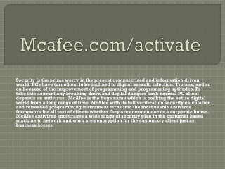 McAfee.com/Activate-Download McAfee Antivirus for PC