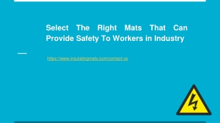 Select The Right Mats That Can Provide Safety To Workers in Industry