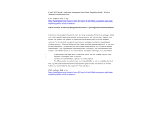 CMGT 432 Week 4 Individual Assignment Individual: Exploiting Public Wireless Networks//tutorfortune.com