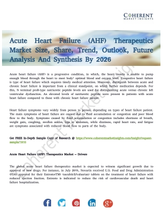 Acute Heart Failure Therapeutics Market Check Out The Predictions By Experts