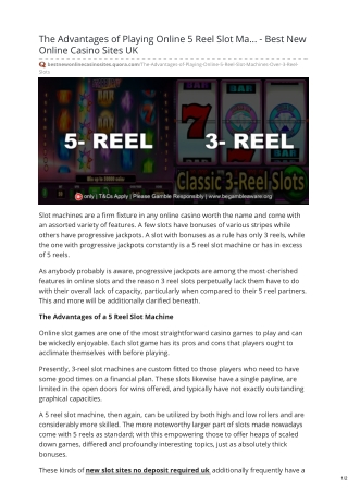The Advantages of Playing Online 5 Reel Slot Machines Over 3 Reel Slots