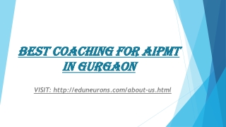 Best Coaching for AIPMT in Gurgaon