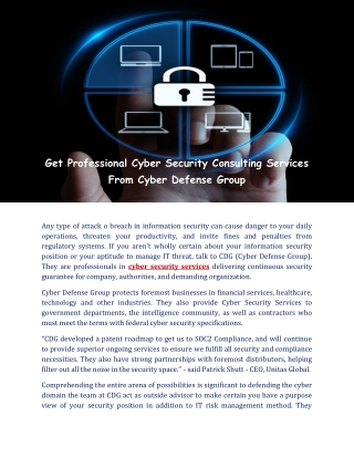 Cyber Security Consulting Services