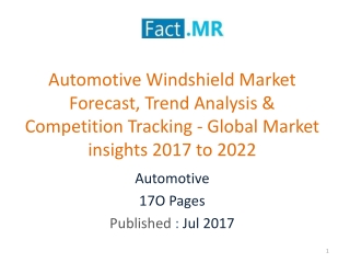 Automotive Windshield Market Forecast, Trend -Market insights 2017 to 2022