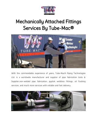 Mechanically Attached Fittings Services By Tube-Mac®