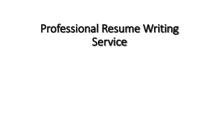 Professional Resume Writing Service