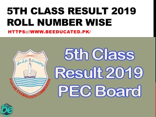 5th Class Result 2019 Roll Number Wise