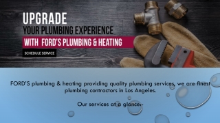 Plumbing Services in Los Angeles by FORD’s Plumbing & Heating