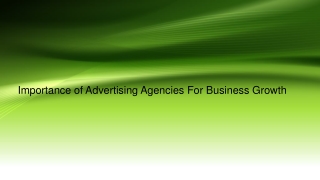 Importance of Advertising Agencies For Business Growth