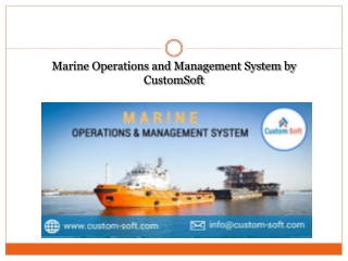 Marine Operations and Management System by CustomSoft