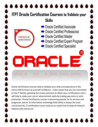 ITPT Oracle Certification Courses to Validate your Skills