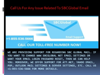 SBCGlobal Technical Support Helpline 1-855-536-5666