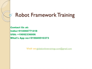 Robot Framework Training | Robot Framework on job support from india