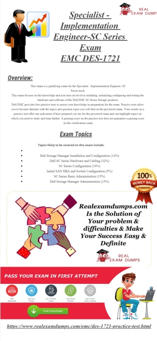 Get Study Material For EMC DES-1721 Exam Preparation Offered By Realexamdumps.com