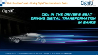 CIOs in the driver’s seat – Driving Digital Transformation in Banks