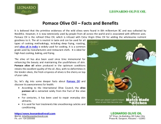 Pomace Olive Oil – Facts and Benefits