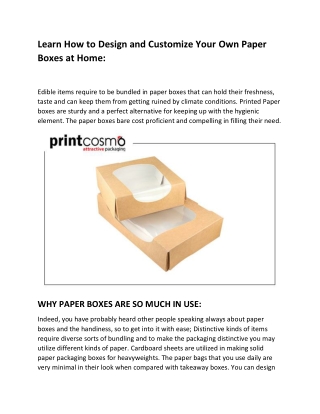 Learn How to Design and Customize Your Own Paper Boxes at Home