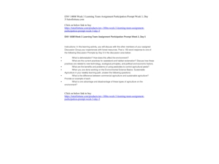 ENV 100M Week 3 Learning Team Assignment Participation Prompt Week 3, Day 5//tutorfortune.com
