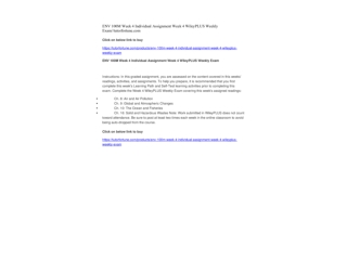 ENV 100M Week 4 Individual Assignment Week 4 WileyPLUS Weekly Exam//tutorfortune.com