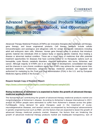 Advanced Therapy Medicinal Products Market Enhancement and Growth Rate Analysis 2026