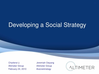 Developing A Social Strategy Webinar