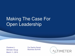 Dachis Social Business Summit - Open Leadership