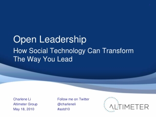 ASTD Keynote on Open Leadership