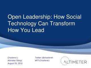 Atlanta Social Media Club presentation on "Open Leadership"