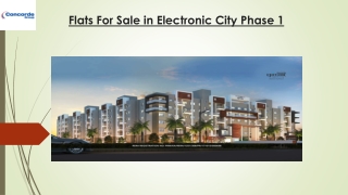 Flats For Sale in Electronic City Phase 1