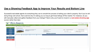 Use a Showing Feedback App to Improve Your Results and Bottom Line