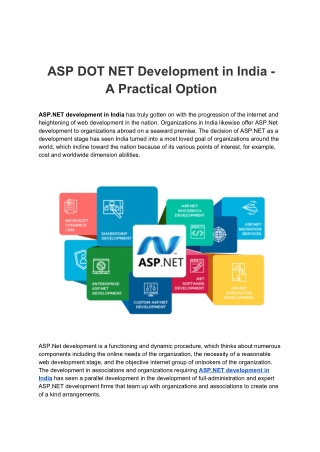 ASP DOT NET Development in India - A Practical Option