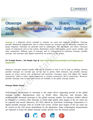 Otoscope Market Will Radically Change Globally in Next Eighth Years