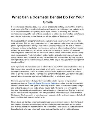 What Can a Cosmetic Dentist Do For Your Smile