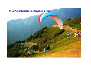 Great Adventures for Solo Travellers in India