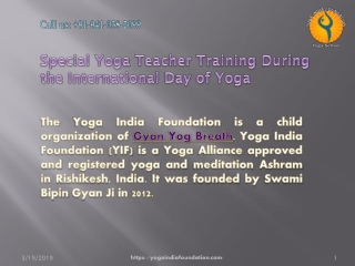 Special Yoga Teacher Training During the International Day of Yoga