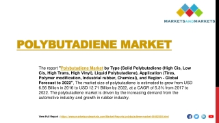 Polybutadiene Market worth 12.71 Billion USD by 2022