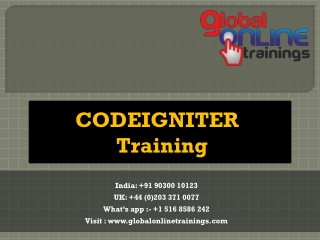 Codeigniter Training | Best Codeigniter Online Training - GOT