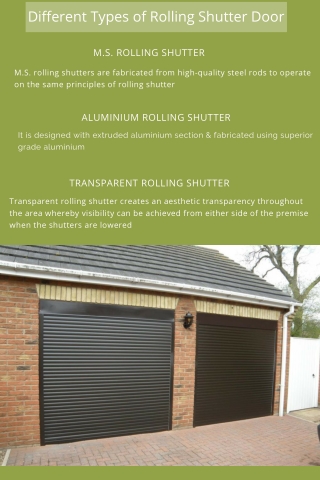 Different types of rolling shutters