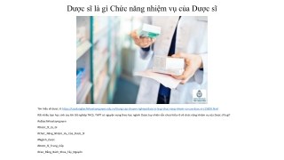 Dược sĩ là gì? Chức năng nhiệm vụ của Dược sĩ