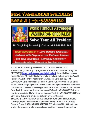 Best vashikaran specialist baba ji