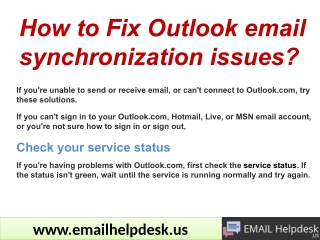 How to Fix Outlook email synchronization issues?