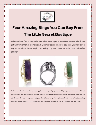 Four Amazing Rings You Can Buy From The Little Secret Boutique