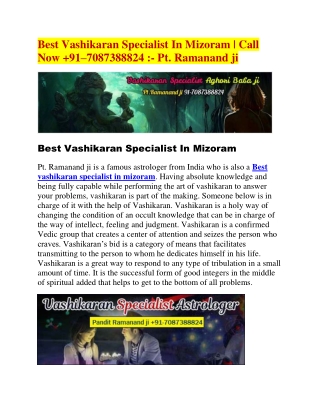 Best vashikaran specialist in mizoram