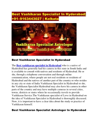 Best vashikaran speicalist in hyderabad